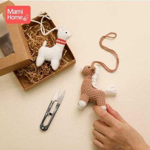 1pc Baby Rattle Toy Crochet Animal Trojan Sheep Baby Teether Gym Music Rattle Ring Toys Newborn Pram Stroller Toy Baby Product
