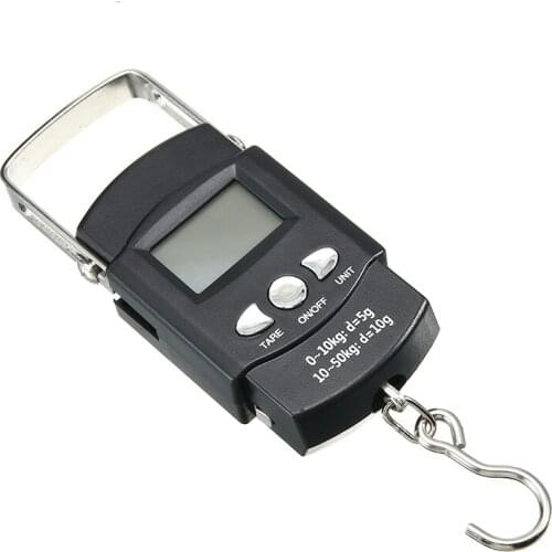 1PC Digital Handheld Hanging Hook Scale Steelyard Electronic Weighing Scale 50kg Luggage Suitcase Weigh W/ 110cm Tape Measure
