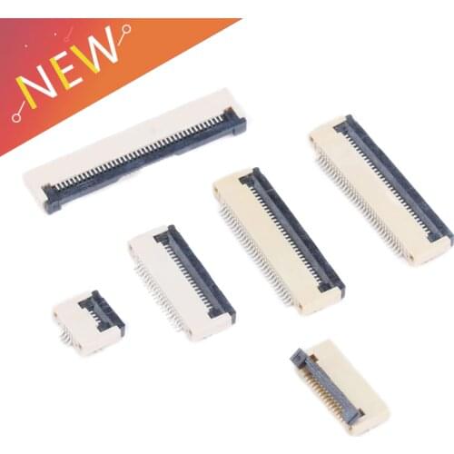 10Pcs FPC Connector socket FFC 0.5MM Clamshell Bottom Contact Type 4P 6P 8P 10P 12P 14P 16P 18P 20P 24P 26P 30P 32P 34P 40P