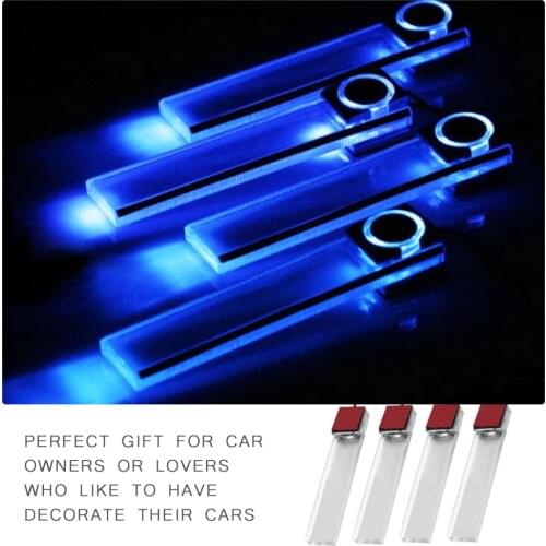 4 Pcs Fashion Car Ambient Lights Ground Auto Interior Lighting LED Atmosphere Lamp Decorative Car Accessories
