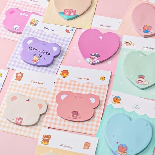 4pcs/lot cute cartoon love animal sticky note N times message memo can be posted kawaii notepads school stationery