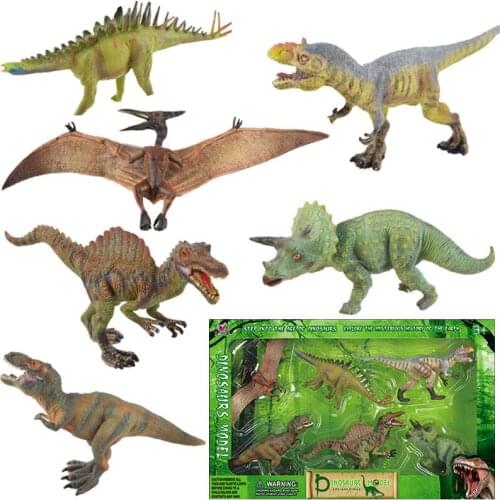 6PCS/SET Fashion Medium/Large Children Dinosaur World Suit Action&Toy Figures Animal Collection Model AA045
