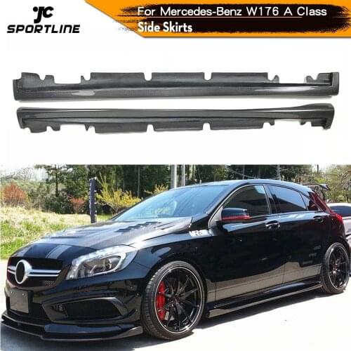 Carbon Fiber Side Skirt for Mercedes-Benz W176 A Class Sport A45 AMG A180 A200 A45 W177 CLA-class CLA200 CLA220 CLA45 2013up