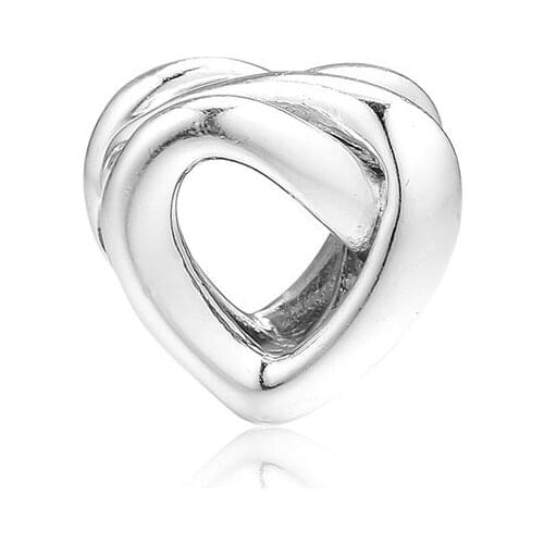 Knotted Heart Beads for Charms Bracelets Women Silver 925 Charm Beads for Jewelry Making Fashion DIY Vintage Love Sign Jewelry