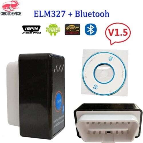 ELM327 Firmware V1.5 Bluetooth OBD2 Interface Auto Code Reader ELM 327 V2.1 Power Switch Button OBDII ELM 327 Diagnostic Scanner