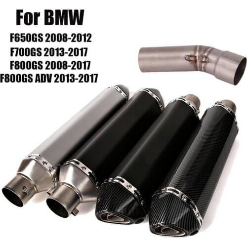 For BMW F650GS F700GS F800GS F800GS ADV Exhaust System Muffler Tips 51mm Slip On Escape Connecting Tube Mid Link Pipe Motorcycle