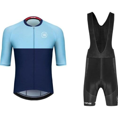 Kapvoe Cycling Jersey Short-sleeved Men Shorts Suit Female Road Bike Mountain Bike Clothes Bicycle Riding Equipment 20D Gel Pad