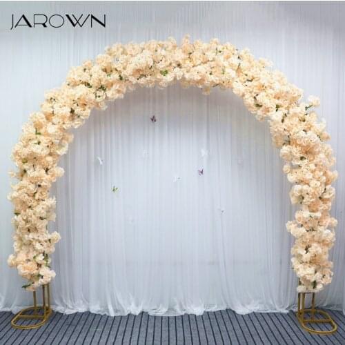 JAROWN Artificial Cherry Blossom Flower Pink Cherry Tree Wedding Stand Iron Arch Frame Party Decoration Home Backdrop Wall Decor
