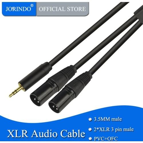 JORINDO 0.5M/1.64FT 3.5mm to XLR male double to male Swiss 3.5 XLR audio cable balanced mixer for microphone adapter cable