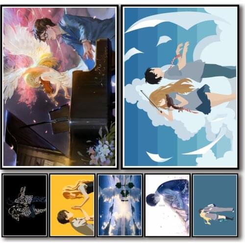 Anime Your Lie In April Canvas Painting Wall Art Posters And Prints Retro Style Nordic Pictures Modern Living Room Decoration