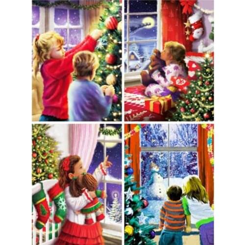 Kexinzu 5D DIY Diamond Painting Christmas New Arrival 3d Diamond Embroidery Kid Mosaic Rhinestone Picture Home Decor Gift