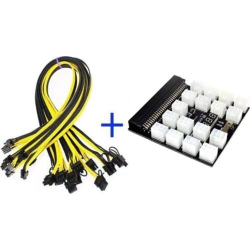 12V 64Pin to 12x 6Pin Power Supply Server Adapter Breakout Board for H P 1600W GPU Mining Adapter Board Set