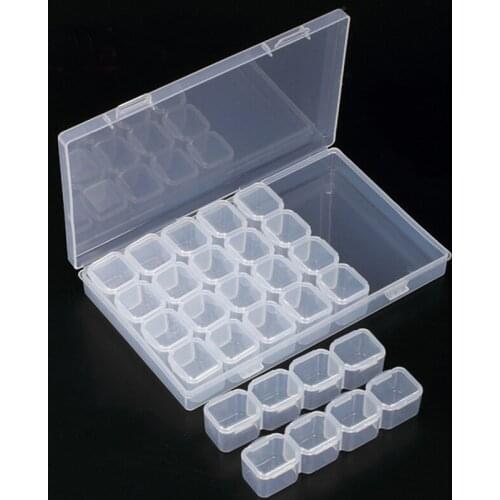 28 Slots Diamond Embroidery Box Diamond Painting Cross Stitch Tools Accessory boxes Case Useful Storage Boxes