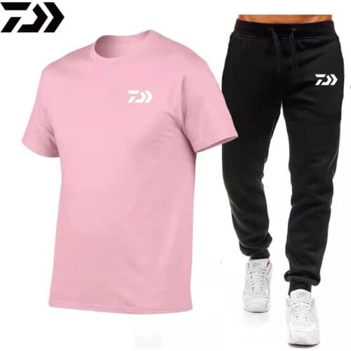 Daiwa Fishing Suit Men Summer Fishing Clothing Sportswear 2 Piece Outdoor Trousers Fishing Pants Quick Dry Sport Fishing T Shirt