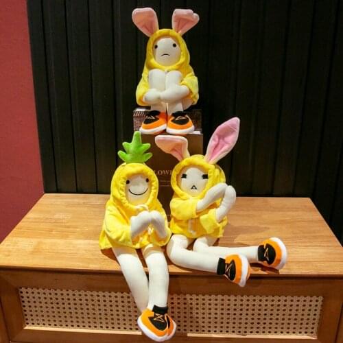 Creative cartoon lonely rabbit doll super soft down cotton, filled with various shapes and built-in magnets as holiday gifts