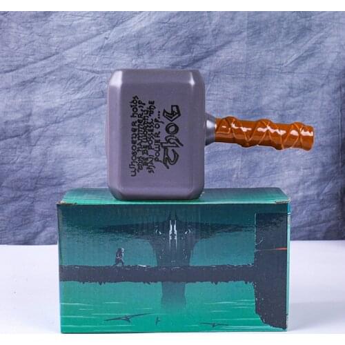 Personality 3D Thors Hammer Tea Mugs Best for Birthdays Gift Ceramic Coffee Cup Handgrip Milk Mugs 550ml Water Bottle
