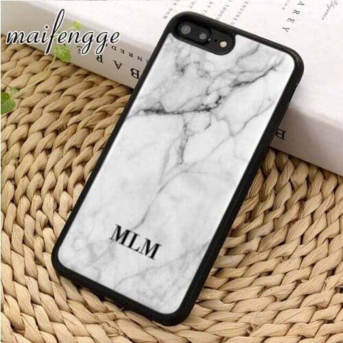 Maifengge Personalised Name Custom Marble initial phone Case cover For iPhone 11 12 Pro X XR XS MAX 5 6 7 8 Plus samsung s8 s9