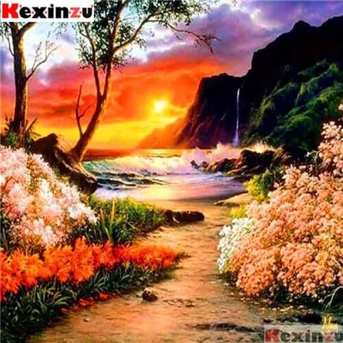 Full Square/Round Drill 5D DIY Diamond Painting"Sunset road"3D Embroidery Kit Cross Stitch Rhinestone Mosaic Home Decor Gift Y