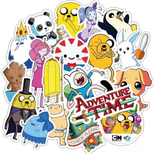 50Pcs Anime Adventure Time Stickers Pack For Kids On The Laptop Fridge Phone Skateboard Travel Suitcase Sticker