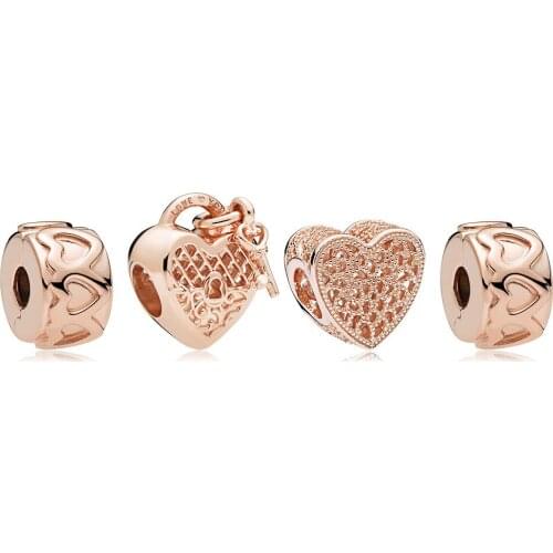 NEW 100% 925 Sterling Silver ROSE LOVE IS ALL AROUND CHARM PACK Original Jewelry Suitable DIY Bracelet Gift Factory Direct