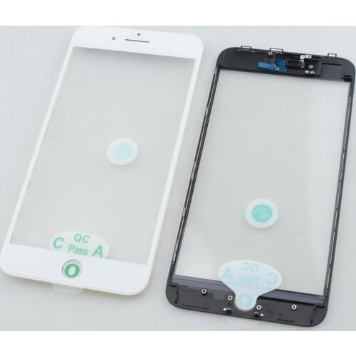 1 Piece 3 in 1 Cold Press Front Glass With Frame Bezel & OCA Film For iphone 8 7 6s 6 plus Outer Screen Glass Lens Replacement