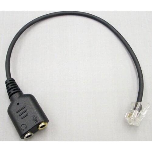 PC Headset to Yealink phones,Grandstream , Avaya 1608 1616 9610 9620 9630 9640 9650 9660 SNOM Adapter - Dual 3.5mm to RJ9