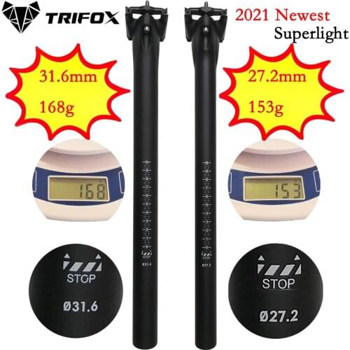 TRIFOX Carbon Seatpost 27.2/31.6mm UD Matte Carbon Fiber MTB/Road Bicycles Carbon Fiber seat post Light 153g seat tube