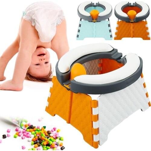 Portable Potty Training Seat for Toddler Children Potty Training Stool Folding Toilet Seat Chair Potty Mobile Emergency Toilet