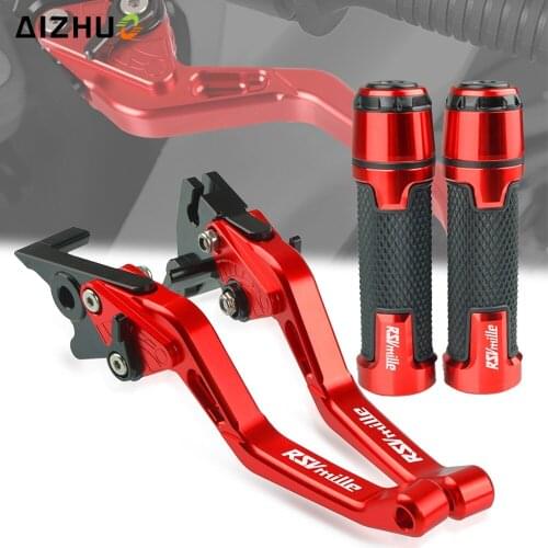 RSV CNC Aluminum Motorcycle Adjustable FOR APRILIA RSV MILLE 1999-2003 2000 2001 2002 Brakes Clutch Levers Handlebar Grips LOGO