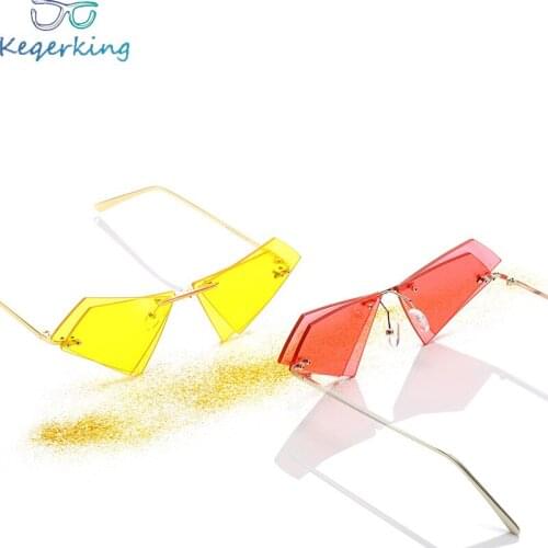 Double Triangular Ocean Lens Sunglasses Men Women Shade Mirror Retro Sunglass Female Oculos de sol UV400 Sun glasses ZA-08
