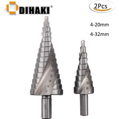 2pcs/Pack High Speed Steel Step Drill Bit 4-20mm 4-23mm HSS Power Tools Pagoda Drill For Metal Wood Hole Cutter Cone Drill