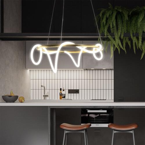 New Style LED Chandelier Restaurant cafe Coffee shop Pendant lamp Art Design Gold Metal Parlor Hanglamp Cord Pendant Loft Deco