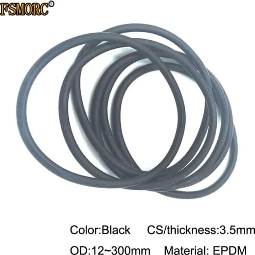 OD12mm~300mm*3.5mm Thickness/CS Black EPDM O Rings Acid And Alkali Resistance Water Resistance And Friction Resistance O-Ring