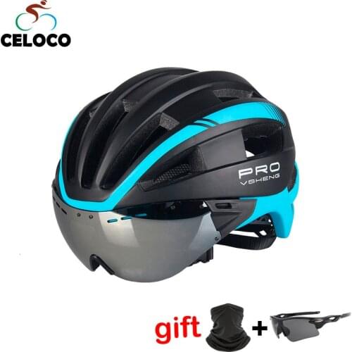 2019 Bicycle Helmet Unisex Eyepiece Insect-proof Net Integrated Helmet Road Mountain Bike Helmet Safety Hat Cycling Helmet