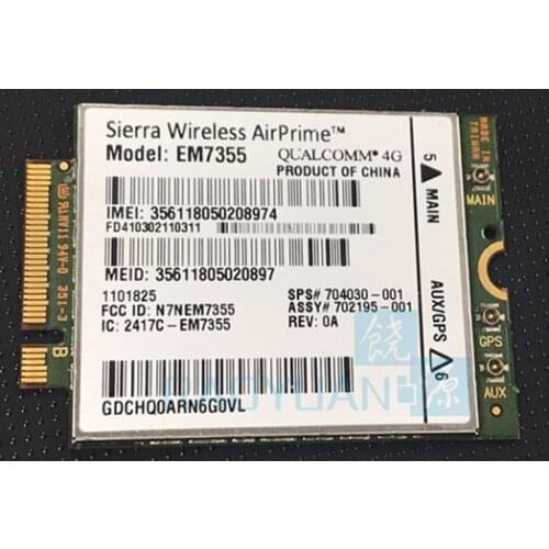 Sierra Gobi5000 EM7355 LT4111 LTE/EVDO/HSPA+42Mbps NGFF 4G AirPrime WLAN Card SPS:704030-001 For HP820 840 850 G1 14 15 17
