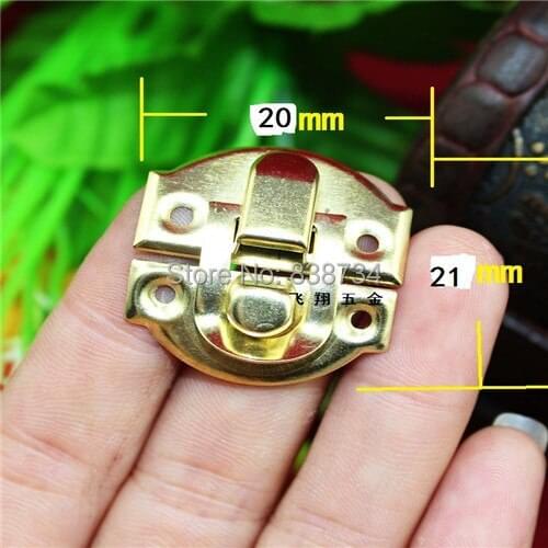 100pcs 20x21mm steel with yellow zinc coated jewel case hasp