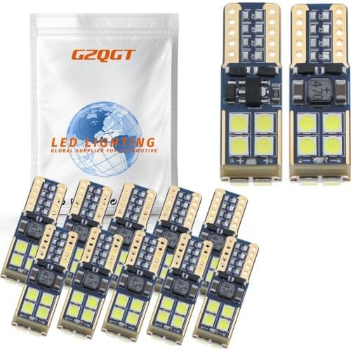 10x W5W T10 Canbus LED Bulbs 10SMD 12V 6000K White 194 168 Car Interior Map Dome Lights Parking Light Auto Lamp blue red orange