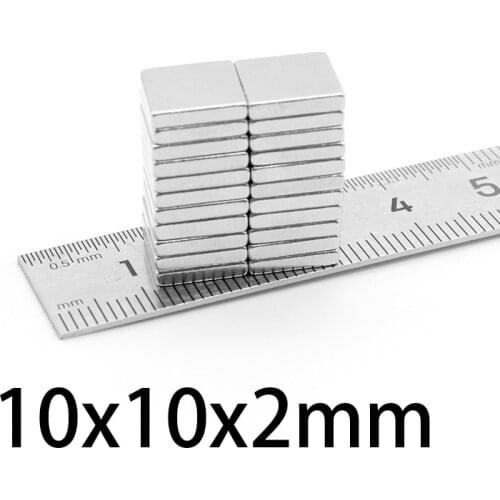 20-300PCS 10x10x2mm N35 Super Cuboid Block Magnets 10mmx10mmx2mm Neodymium Magnet Permanent NdFeB Strong Magnetic 10*10*2mm