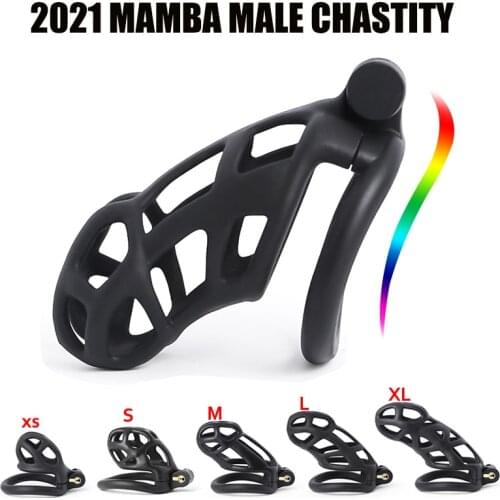 2021 Curved MAMBA Cage Set Lightweight Custom Male Chastity Device Kit Penis Ring Cock Ring Cages Trainer Belt Sex Toys