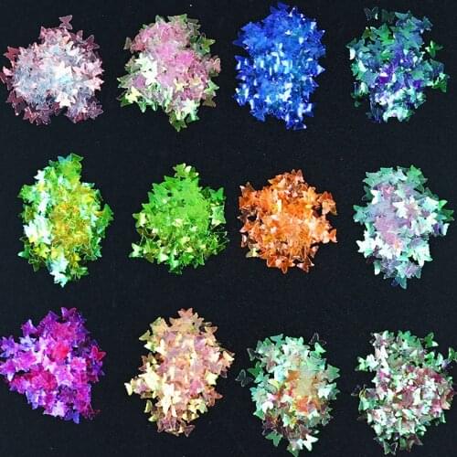 5g/Bag Nail Art Holographic DIY Decoration Sparkling Butterfly Spangles Transparent 3D Slice Nail Sequins Flakes