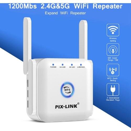 5g WiFi Repeater Router Signal Wifi Amplifier Wifi Extender 1200Mbps Wi fi Booster 2.4G 5 Ghz Long Range Wireless Repeater Wifi