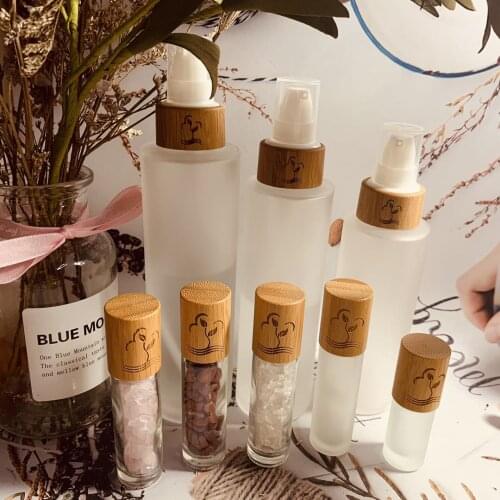 600pcs bamboo cap 1/3oz empty roll on glass bottle,10 ml roller ball perfume bottle with bamboo lids,essential oil roller bottle