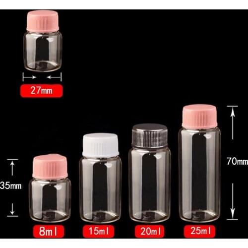 800pcs 8ml 15ml 20ml 25ml Glass Wish Bottles Small Plastic Cap Storage Bottles Vials For Wedding Holiday Decoration Ornaments