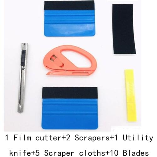 6 Pcs/set Car Vinyl Wrap Film Tools Auto Foil Tools Kit Car Clothing Sun Film Fluff Scraper Film Cutting Knife Car Styling