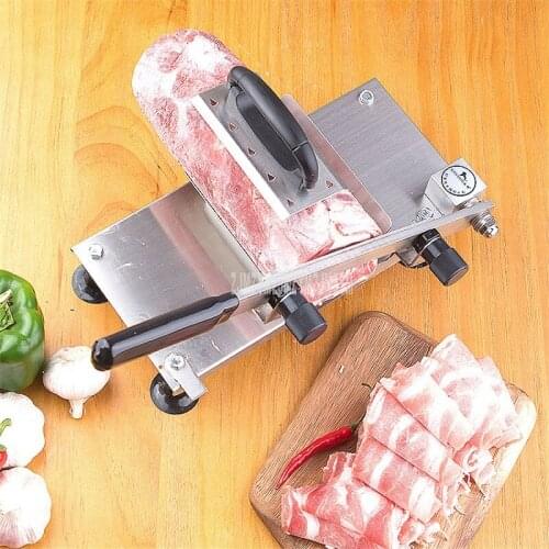 Household Manual Lamb Beef Slicer Stainless Steel Frozen Meat Cutting Machine Vegetable Mutton Rolls Cutter Length 200mm ST208B