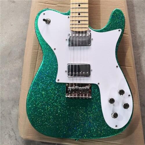 Large particle metal paint green Taylor, 6 string electric guitar, can be customized in other colors