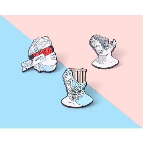 Broken Sculpture Enamel Pins Renaissance Incomplete Art Brooch Custom Badges Clothes Bags Backpack Hats Cool Punk Gifts Jewelry