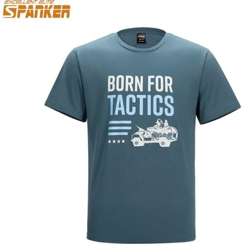 EXCELLENT ELITE SPANKER Outdoor Tactical Cotton Sports T-shirt Quick Dry Sweat Absorption Slim Short Sleeve Leisure T-shirt