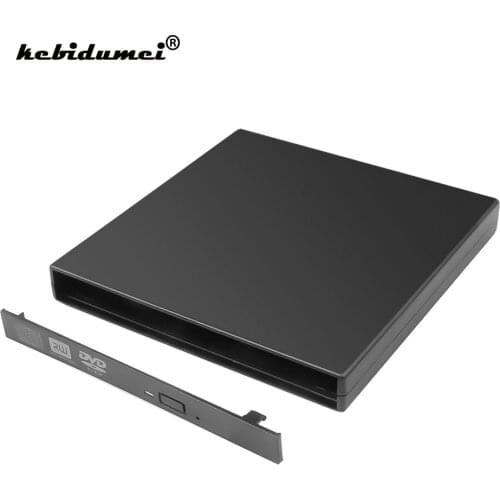 Kebidumei Slim USB2.0 SATA External DVD Enclosure Hard Plastic Case For Laptop Notebook 12.7mm CD-ROM Case Without Optical Drive