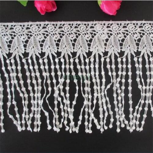 1yard 18cm Soluble Polyester Tassel Fringe Embroidered Fabric Lace Trim Ribbon Handmade DIY Sewing Supplies Craft Decoration